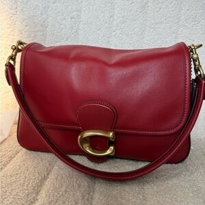 Coach Soft Tabby Shoulder Bag Brick Red